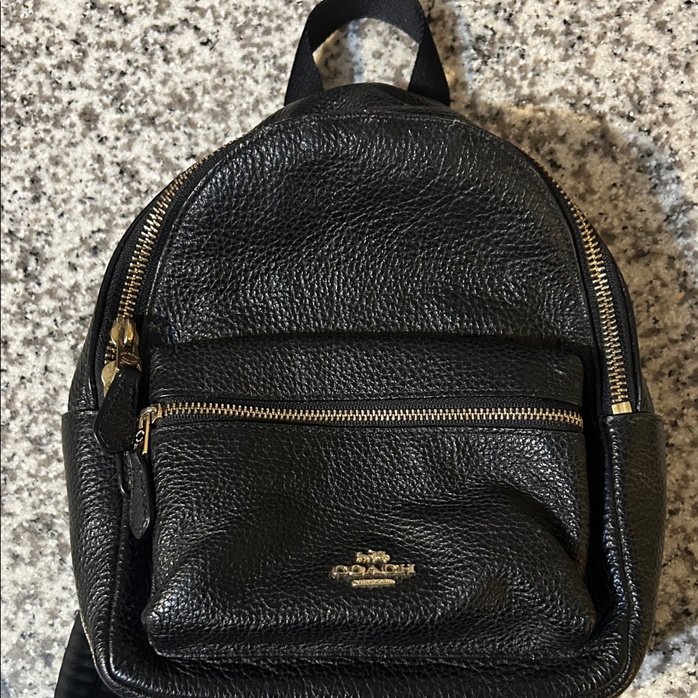 Coach Black Leather Mini Backpack - Picture 8 of 8